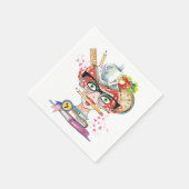 Serviette En Papier Appréciation amusante de l'enseignant Coeurs dame (Coin)