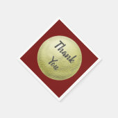 Serviette En Papier Appréciation du cercle d'or texturé Merci (Coin)