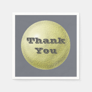 Serviette En Papier Appréciation du cercle d'or texturé Merci
