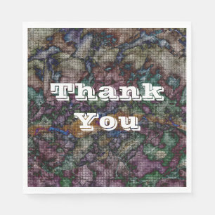 Serviette En Papier Appréciation en mosaïque couleur Merci profonde te
