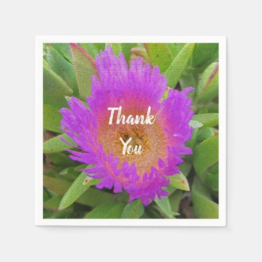 Serviette En Papier Appréciation Repas Bright Purple Merci Fleur viole (Devant)