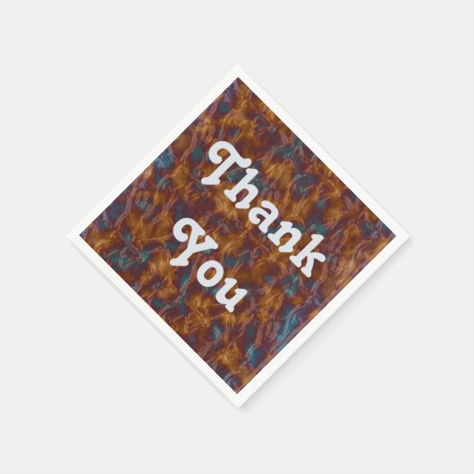 Serviette En Papier Appréciation Repas Élégant Merci Bleu Or (Coin)