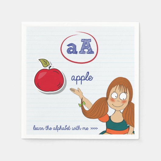 Serviette En Papier Apprendre L'Alphabet Papier serviettes (Devant)