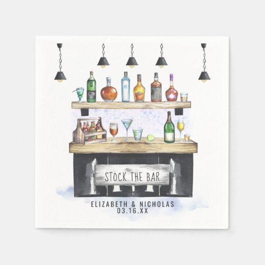 Serviette En Papier Approvisionnez le bar | Cadeau personnalisé pour c (Devant)