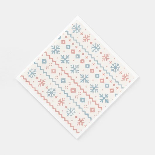 Serviette En Papier Après Bébé Fair Isle Pattern Ski Club  (Coin)