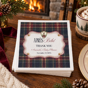 Serviette En Papier Après Bébé Preppy Ski Lodge Christmas Baby Shower