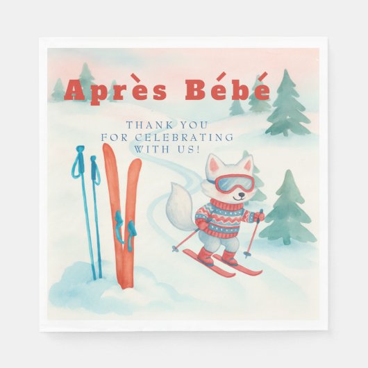 Serviette En Papier Après Bébé ski Arctic Fox (Devant)