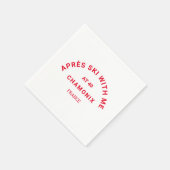 Serviette En Papier Après Ski Avec Moi À 40 Winter Red Ski Crest Part (Coin)