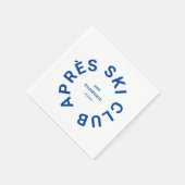 Serviette En Papier Après Ski Club Winter Blue Ski Resort Crest (Coin)