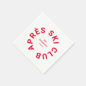 Serviette En Papier Après Ski Club Winter Red Ski Resort Crest (Coin)