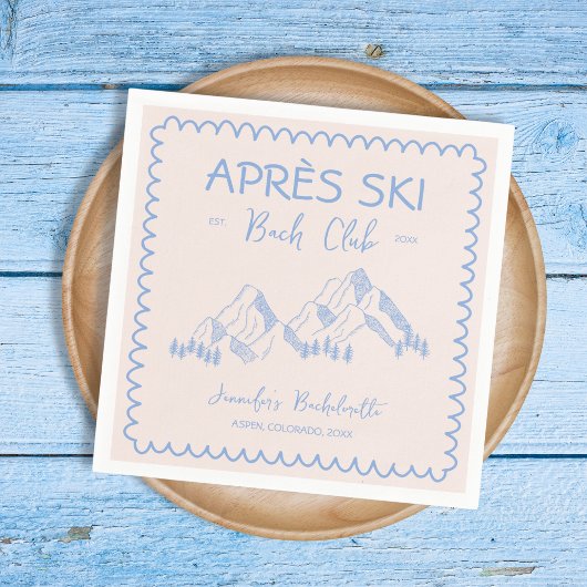 Serviette En Papier Apres Ski Hiver Bachelorette Bach Club