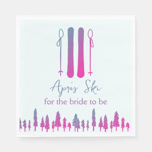 Serviette En Papier Apres Ski Neon Winter Bachelorette Party (Devant)