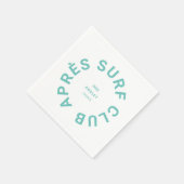 Serviette En Papier Après Surf Club Turquoise Surfers Social Crest (Coin)