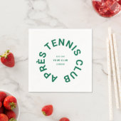 Serviette En Papier Après Tennis Club personnalisé Crest vert (En situation)