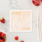 Serviette En Papier Apricot Aquarelle Blush Mariage serviettes, Pêche (En situation)
