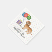 Serviette En Papier Apricot Mini Goldendoodle Cartoon Chien - Annivers (Coin)