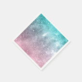 Serviette En Papier Aqua blue Pink ombre mer galaxie abstraite (Coin)