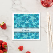 Serviette En Papier Aqua Blue Starfish Motif (En situation)