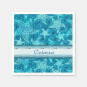 Serviette En Papier Aqua Blue Starfish Motif (Devant)