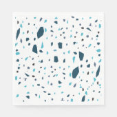 Serviette En Papier Aqua Blue Terrazzo Pièces (Devant)