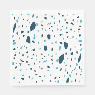 Serviette En Papier Aqua Blue Terrazzo Pièces