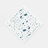 Serviette En Papier Aqua Blue Terrazzo Pièces (Coin)