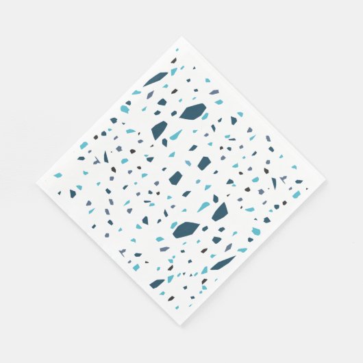 Serviette En Papier Aqua Blue Terrazzo Pièces (Coin)