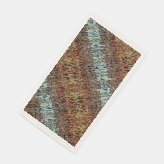 Serviette En Papier Aqua Brown et Orange Abstrait (Coin)