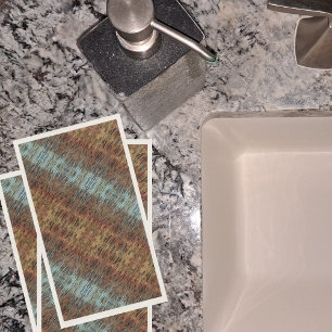 Serviette En Papier Aqua Brown et Orange Abstrait Guest