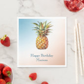 Serviette En Papier Aqua Cream Joyeux ananas tropical (En situation)
