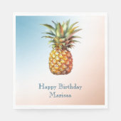 Serviette En Papier Aqua Cream Joyeux ananas tropical (Devant)