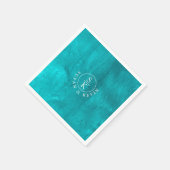 Serviette En Papier Aqua Elegance Turquoise & Turquoise Mariage Aquare (Coin)