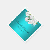 Serviette En Papier Aqua Elegance White Briquet Mariage (Coin)