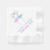 Serviette En Papier Aqua et Lavender Flamants roses Plage Mariage (Devant)