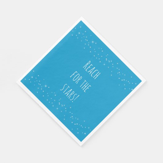 Serviette En Papier Aqua et White Stars (Coin)