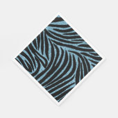 Serviette En Papier Aqua Faux Glitter Zebra Print (Coin)