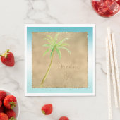 Serviette En Papier Aqua Gold Glitz Parties scintillant Tropical Palm  (En situation)
