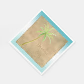 Serviette En Papier Aqua Gold Glitz Parties scintillant Tropical Palm  (Coin)