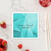 Serviette En Papier Aqua Jewel Tones Mariage Papier (En situation)