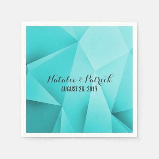 Serviette En Papier Aqua Jewel Tones Mariage Papier (Devant)