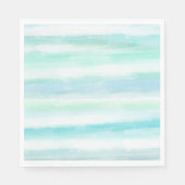 Serviette En Papier Aqua Mint Bleu Aquarelle Blancs (Devant)