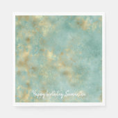 Serviette En Papier Aqua Mint Gold Abstrait (Devant)