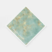 Serviette En Papier Aqua Mint Gold Abstrait (Coin)