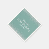 Serviette En Papier Aqua Mint Silver Diamond Parties scintillant 50e a (Coin)