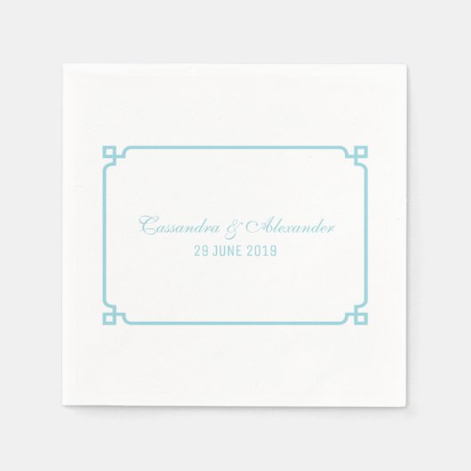 Serviette En Papier Aqua Paradise Deco Chic Mariage (Devant)