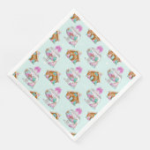 SERVIETTE EN PAPIER AQUA & ROSE NOËL GINGERBREAD MAISON MOTIF (Coin)