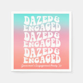 Serviette En Papier Aqua rose rétro rôti (Devant)