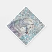 Serviette En Papier Aqua Silver Unicorn Parties scintillant étincelle  (Coin)