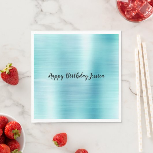 Serviette En Papier Aqua Stripe (En situation)