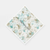 Serviette En Papier Aqua Turquoise Crème aquarelle Teinture d'aquarell (Coin)